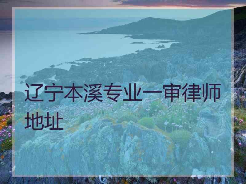 辽宁本溪专业一审律师地址