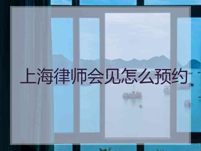 上海律师会见怎么预约