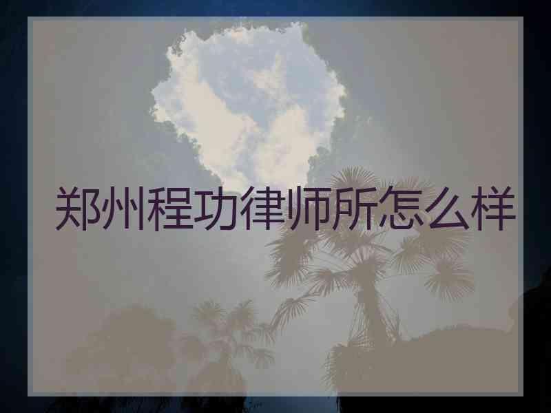 郑州程功律师所怎么样