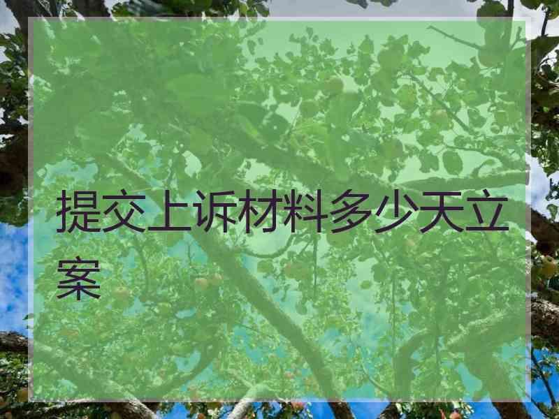 提交上诉材料多少天立案