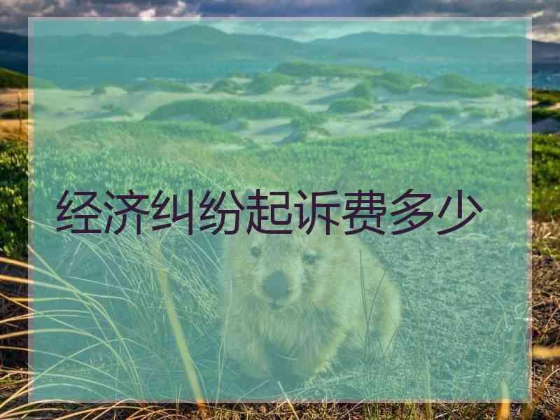 经济纠纷起诉费多少