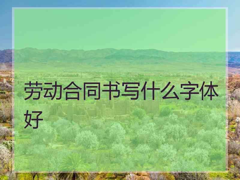 劳动合同书写什么字体好