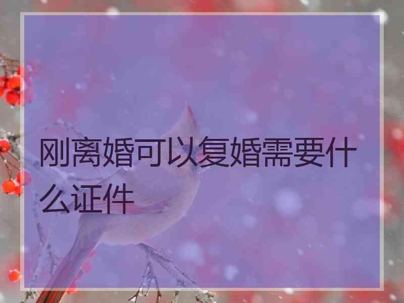 刚离婚可以复婚需要什么证件