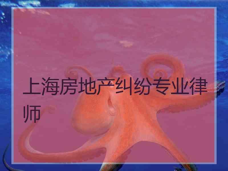 上海房地产纠纷专业律师