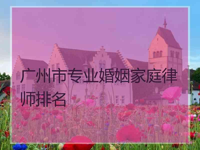 广州市专业婚姻家庭律师排名