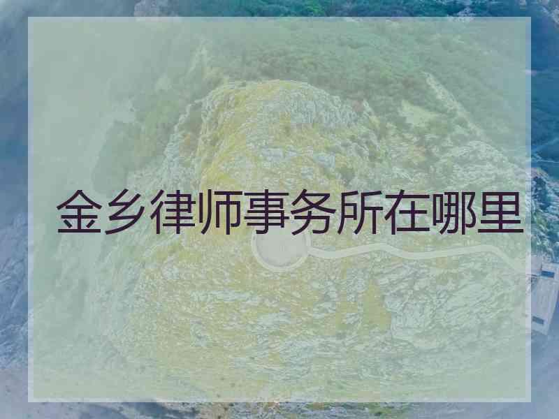 金乡律师事务所在哪里