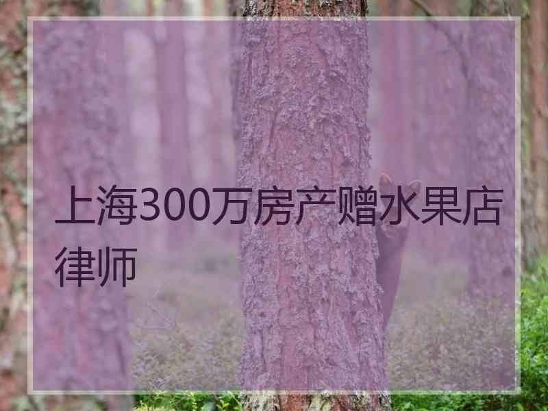 上海300万房产赠水果店律师