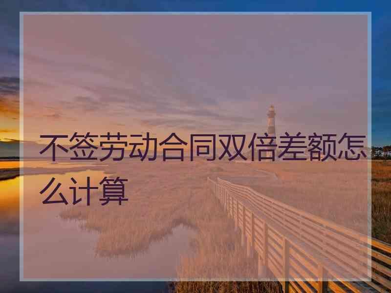 不签劳动合同双倍差额怎么计算