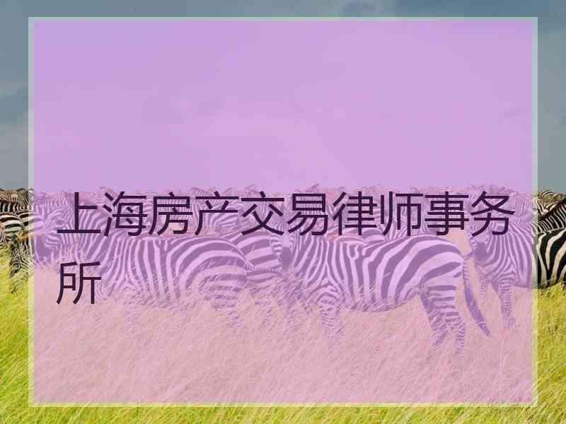 上海房产交易律师事务所