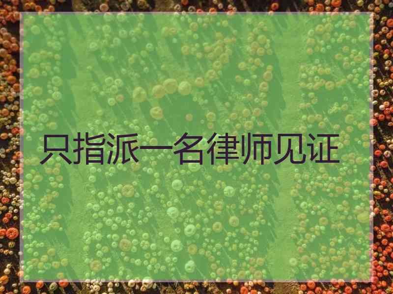 只指派一名律师见证