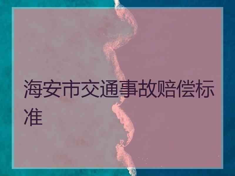 海安市交通事故赔偿标准