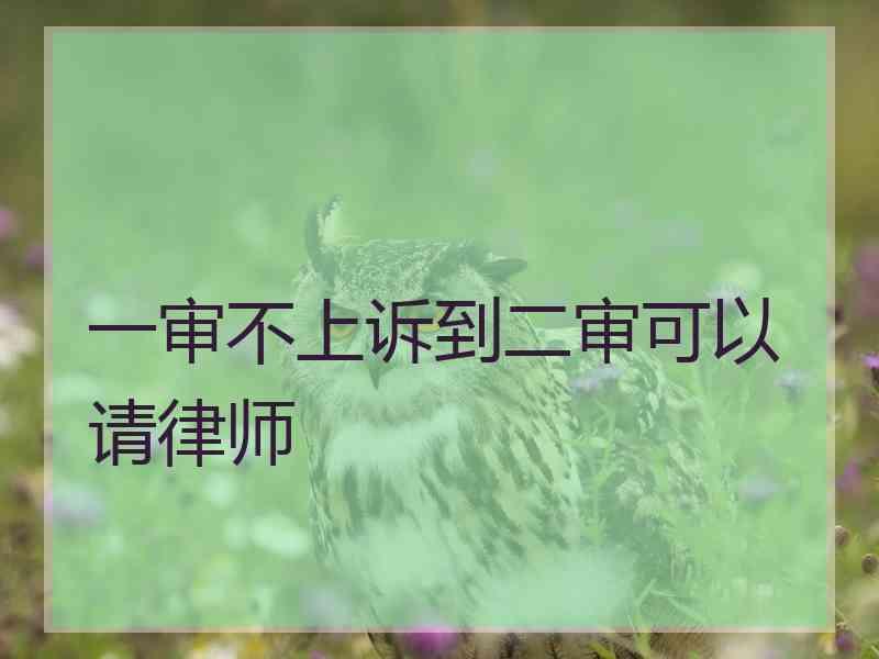 一审不上诉到二审可以请律师