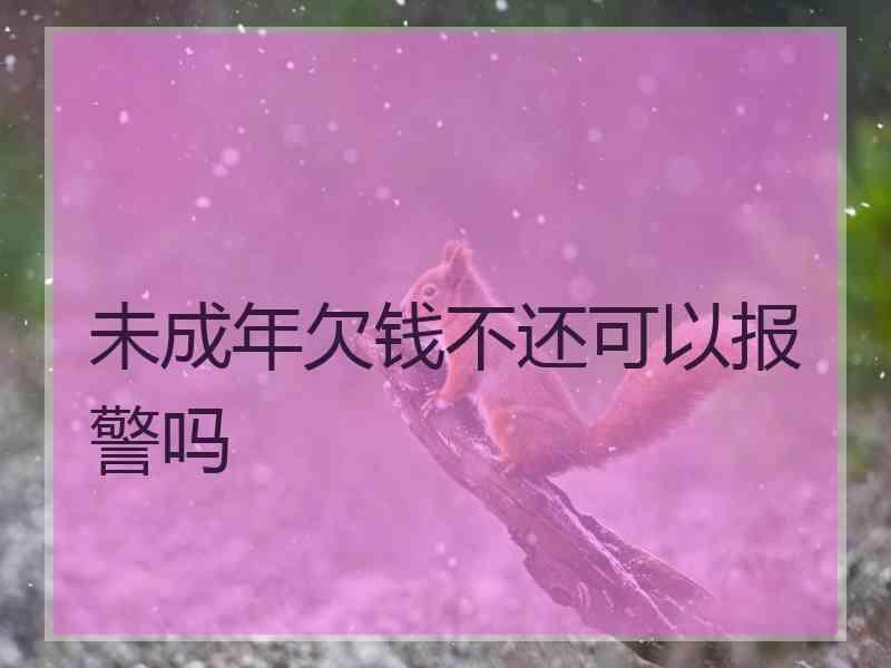 未成年欠钱不还可以报警吗