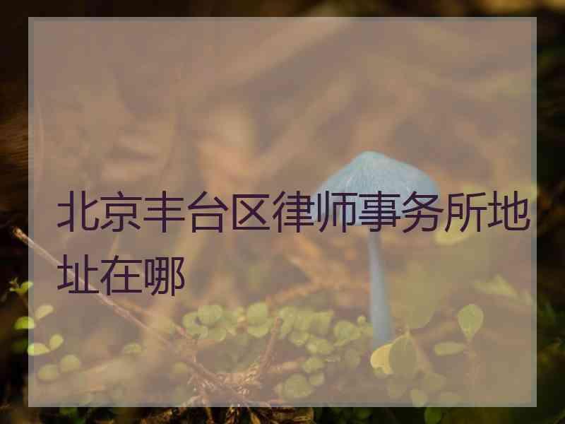 北京丰台区律师事务所地址在哪