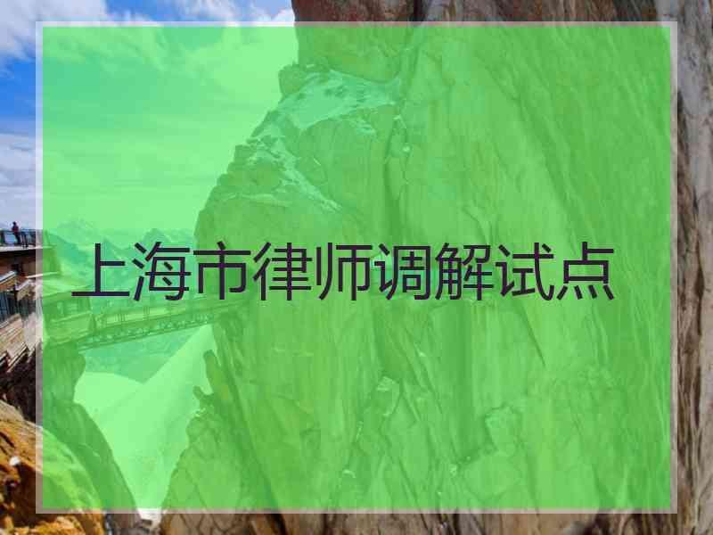 上海市律师调解试点