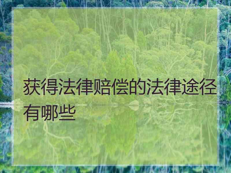 获得法律赔偿的法律途径有哪些
