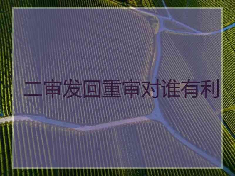 二审发回重审对谁有利