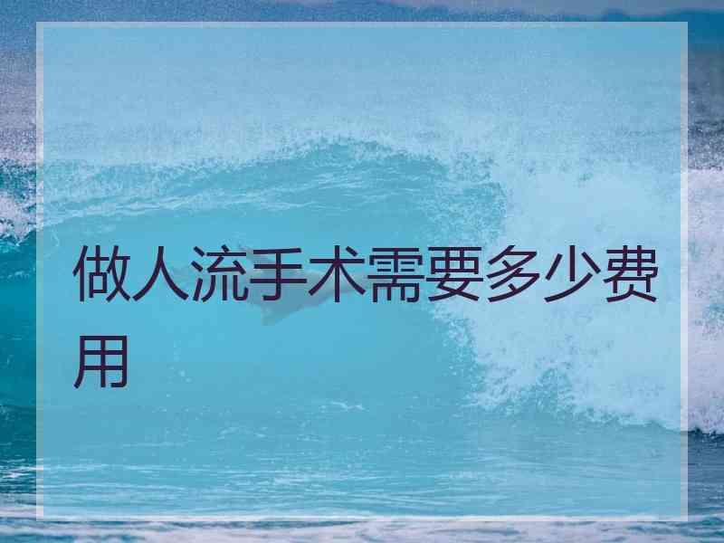 做人流手术需要多少费用