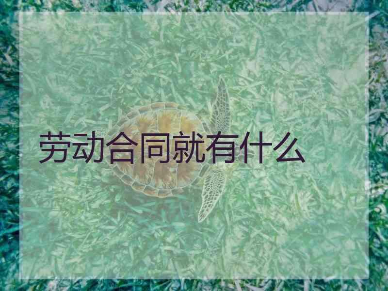 劳动合同就有什么