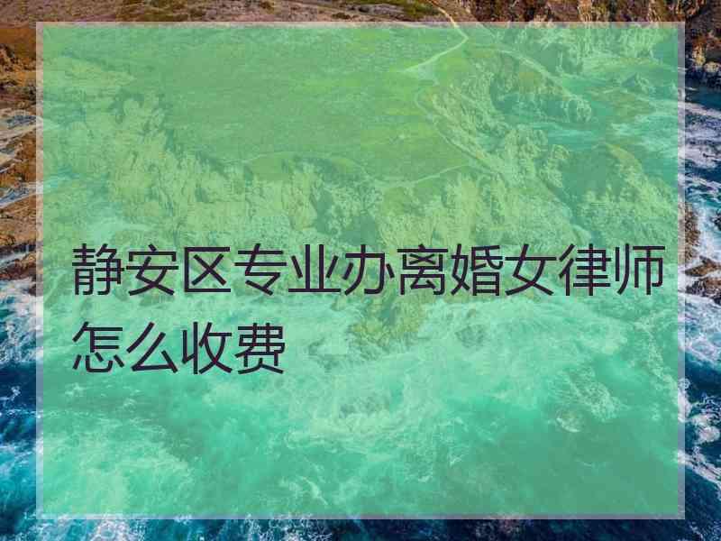 静安区专业办离婚女律师怎么收费