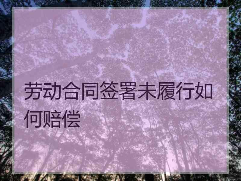 劳动合同签署未履行如何赔偿