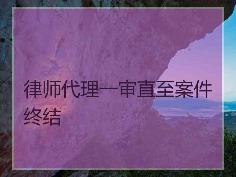 律师代理一审直至案件终结