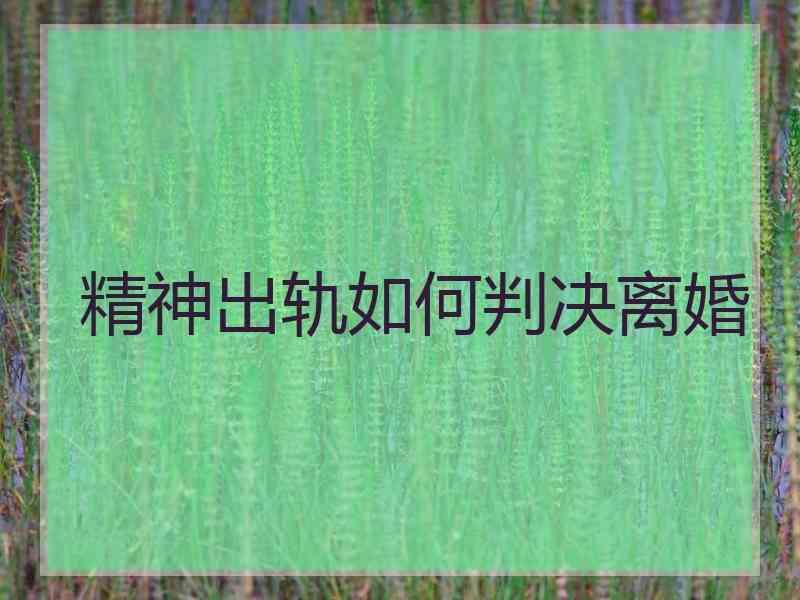 精神出轨如何判决离婚