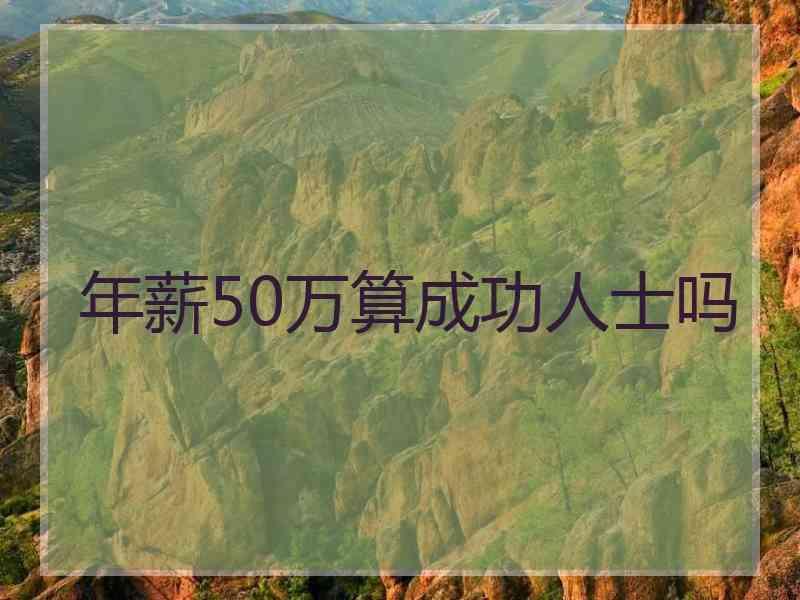 年薪50万算成功人士吗