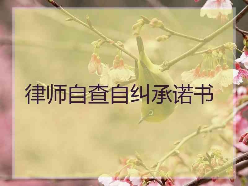 律师自查自纠承诺书