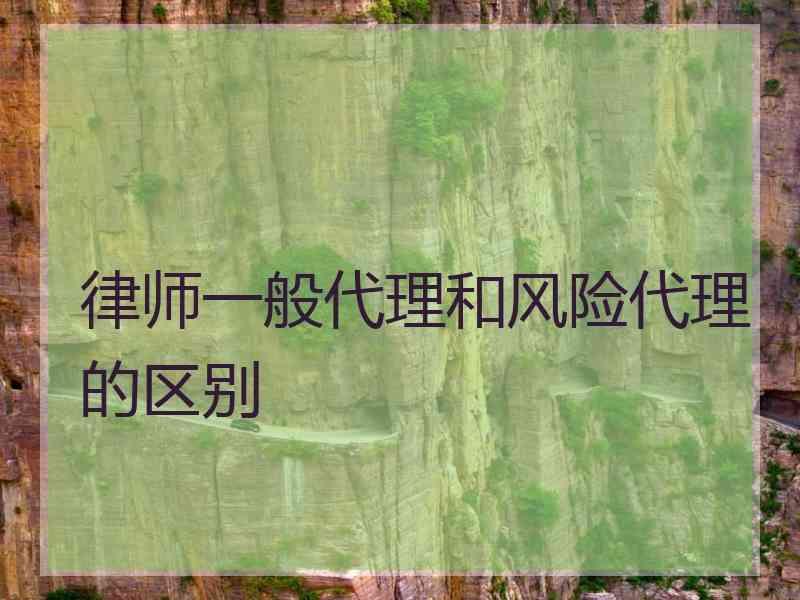 律师一般代理和风险代理的区别