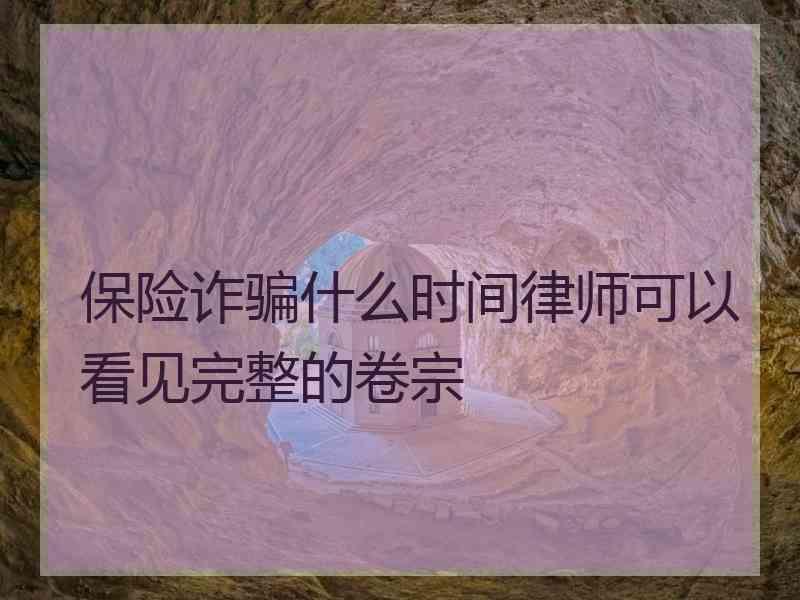 保险诈骗什么时间律师可以看见完整的卷宗