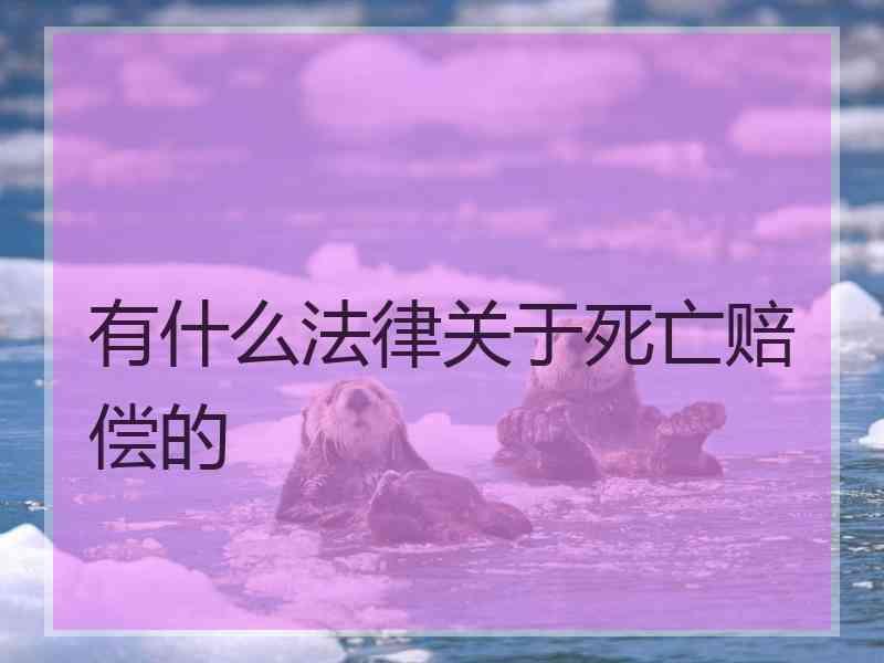 有什么法律关于死亡赔偿的