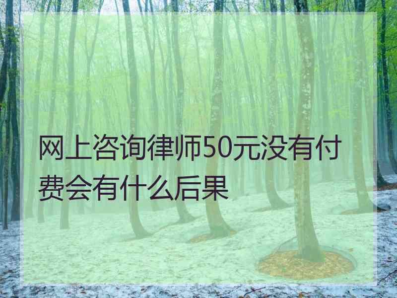 网上咨询律师50元没有付费会有什么后果