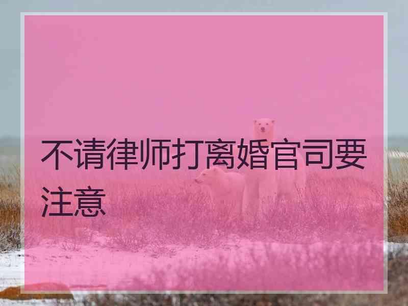 不请律师打离婚官司要注意