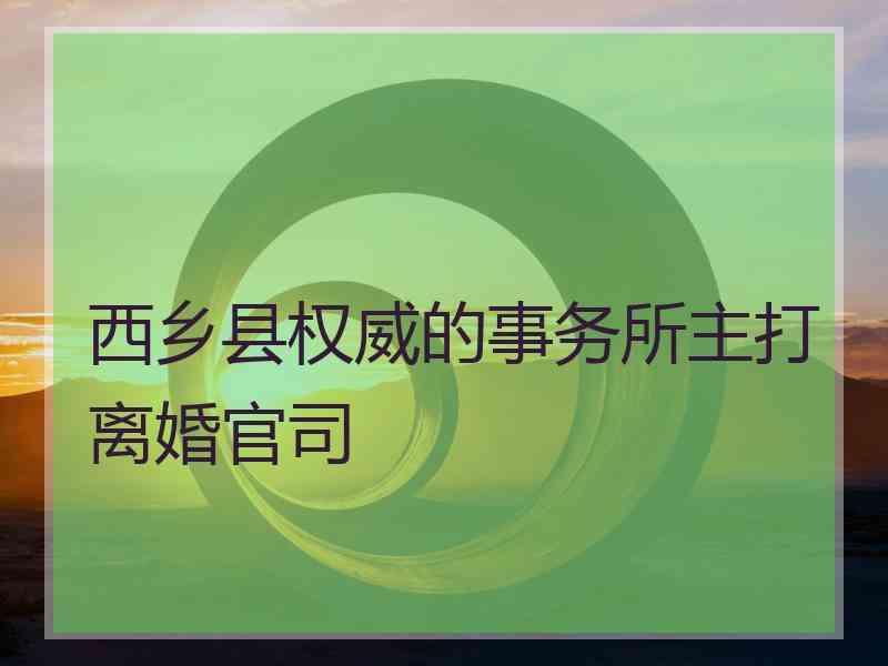 西乡县权威的事务所主打离婚官司