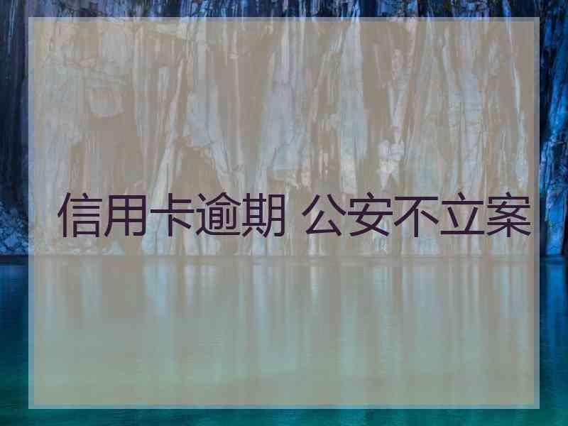 信用卡逾期 公安不立案