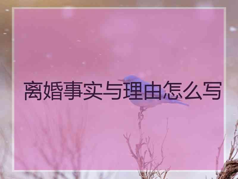 离婚事实与理由怎么写