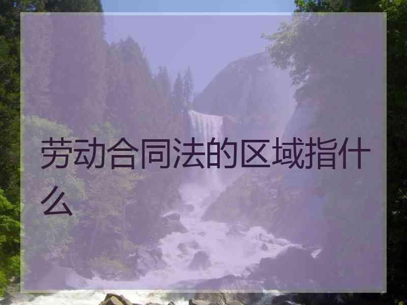 劳动合同法的区域指什么