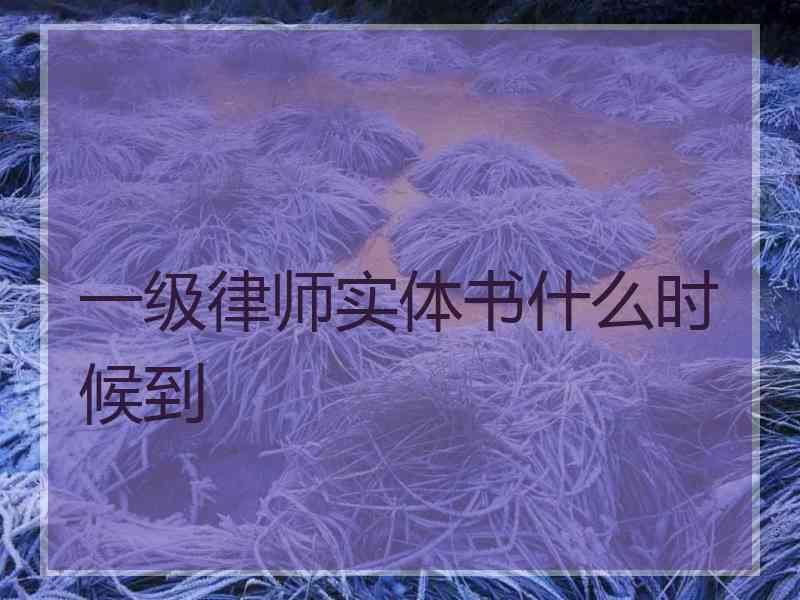 一级律师实体书什么时候到