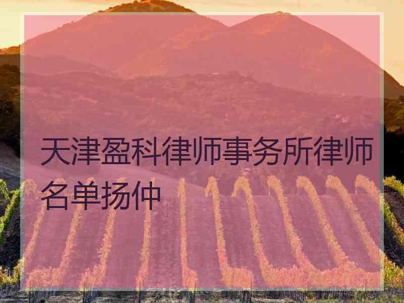 天津盈科律师事务所律师名单扬仲