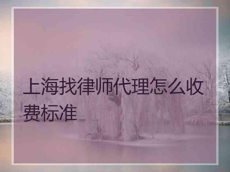 上海找律师代理怎么收费标准