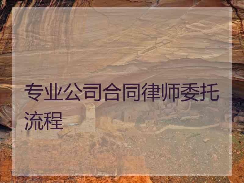 专业公司合同律师委托流程