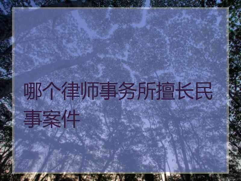 哪个律师事务所擅长民事案件