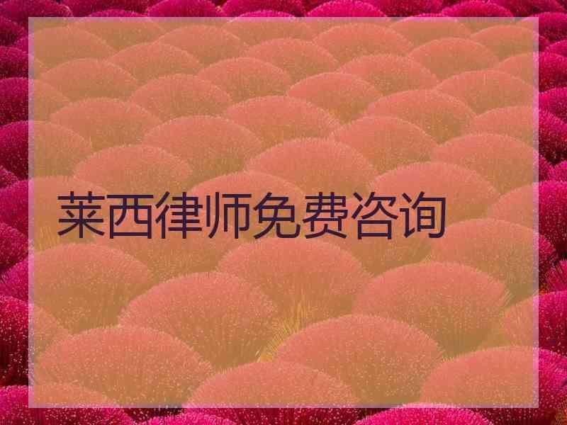 莱西律师免费咨询