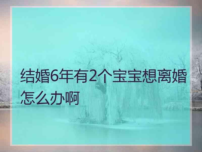 结婚6年有2个宝宝想离婚怎么办啊