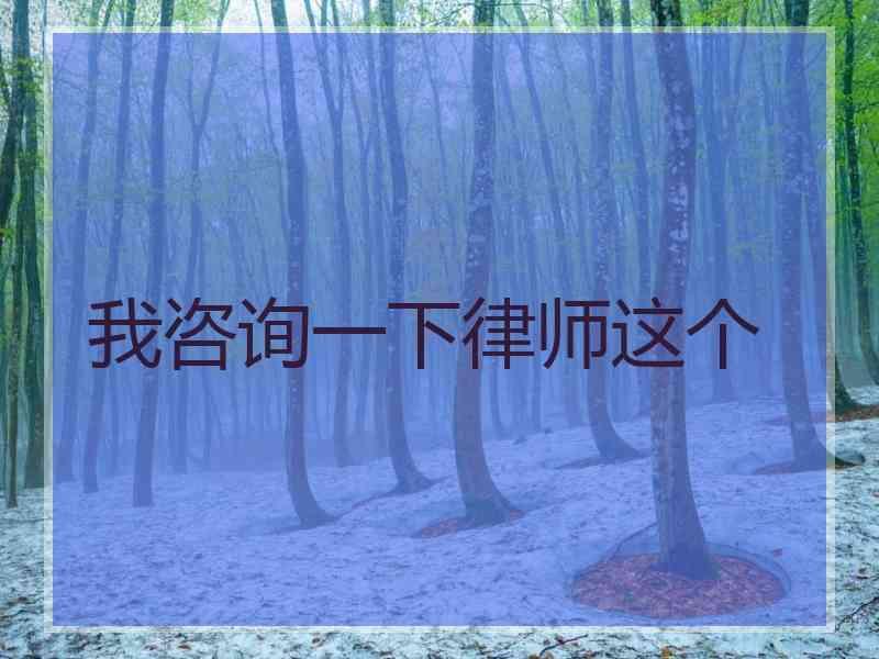 我咨询一下律师这个