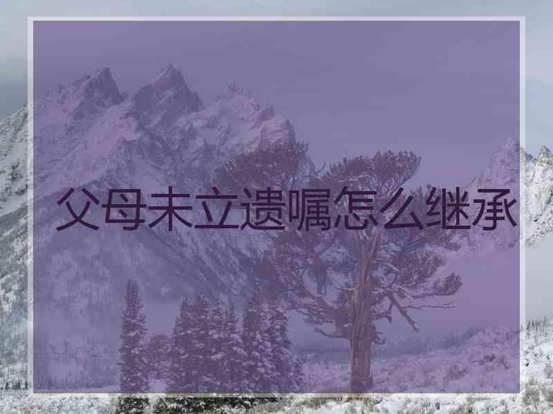 父母未立遗嘱怎么继承