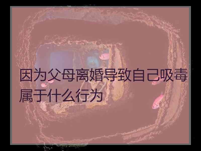 因为父母离婚导致自己吸毒属于什么行为