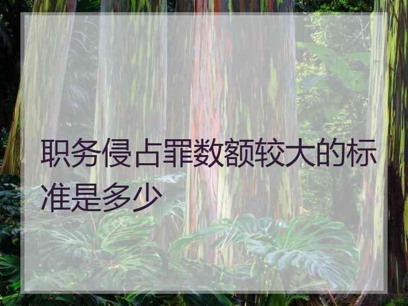 职务侵占罪数额较大的标准是多少