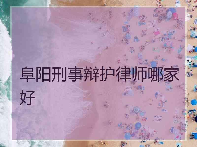 阜阳刑事辩护律师哪家好